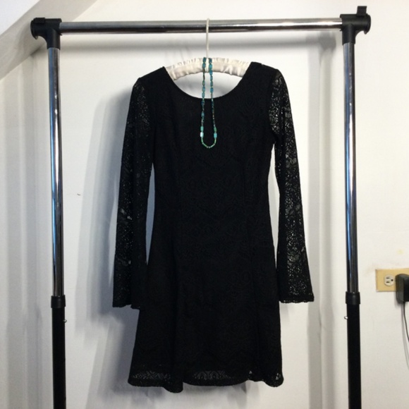Xhilaration Black Lace  Overlay Dress EUC - Picture 2 of 13